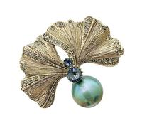 Metal Brooch Gingko Leaf Clothing Jewelry Fashion Accessory Alloy Texture Suitablle For Shirts And Backpack Deocrating Vintage Ginkgoes Leaf Pin