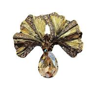 Metal Brooch Gingko Leaf Clothing Jewelry Fashion Accessory Alloy Texture Suitablle For Shirts And Backpack Deocrating Ginkgoes Leaf Brooch