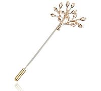 Metal Brooch Vintage Hollow Out Crown Tree Faux Crystal Lapel Stick Pin Badge for,s Women Men,Small Tree, Medium, other gemstones, Medium, Metal, other gemstones