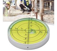 Metal Bubble Level - 60 x 10 mm Round High- Horizontal Level for Construction, DIY, and Workshop Use - Stainless Steel Body, 1°-3° Accuracy, Green/White Liquid(D)