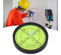 Metal Bubble Level - 60 x 10 mm Round High- Horizontal Level for Construction, DIY, and Workshop Use - Stainless Steel Body, 1°-3° Accuracy, Green/White Liquid(B)