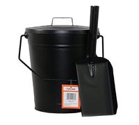 Metal Bucket with Lid & Fire Shovel by Inglenook