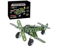 Metal Building Kit - Assembly Puzzle Game | Airplane Model Building Set for Home, Party, Playroom, Boys and Girls, Preschool, Home School, Family, Ca