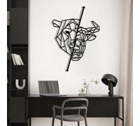 Metal Bull and Bear Trading Wall Art, Metal Geometric Bitcoin Stock Market Wall Artwork Decor, Black Artwork Decoration for Living Room,Bedroom Hallway and Stairs Nature Home Decor (Bla