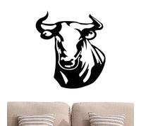 Metal Bull Head Wall Art - Artistic Wall Sculpture Iron Bull Head Decor,Modern Silhouette Abstract Art Indoor Outdoor Decorative for Spa Room, Living Room, Cafe