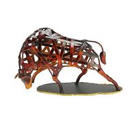 Metal Bull Sculpture Hollowed Retro Style Stable Base Rich Details Wall Street Bull Statue for Tabletop Shelf Home Decorations and Gift