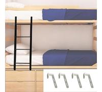 Metal bunk bed ladder, 4/5 steps, black, hanging, with hooks, for student dormitory, attic, camper van (size: 140 cm).