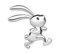 Metal Bunny Car Emblem - 3D Chrome Rabbit Auto Badge, Strong Waterproof Animal Adhesive Ornament, Universal Bunny Sticker | Hood Door Trunk Side Decoration for Sedan SUV Truck