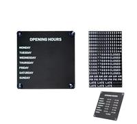 Metal Business Hours Sign, Magnetic Changeable Business Hours Sign With Suction Cups And Magnetic Number Set, Writable & Reusable, For Storefront Window, Glass Door, Tile Wall, Counter(Black)