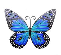 Metal Butterflies Wall Decor 3D Iron Garden Art Decorative Insect Ornaments Lifelike Butterfly Sculptures for Home Bedroom Bathroom Patio Outdoor Indoor(Blue)