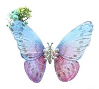 Metal Butterfly Car Air Vent Decor with Moving Wings, Cute Animal Ornament for Stress Relief, Fluttering Wing Dashboard Accessory in Vibrant Colours(Blue)