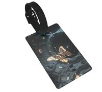 Metal Butterfly Luggage Tags for Suitcases, PVC Suitcase Tag with Secure Strap Suitcase Identifier with Privacy Name Card for Travel Bag Tags Personalized Baggage Tag for Women Men