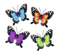 Metal Butterfly Wall Decor-4 Pack Butterfly Hanging Wall Decor Outdoor Fence Wall Art Decor for Indoor or Outdoor, Yard Patio Garden Fence Decorations, Garden Ornaments Outdoor