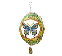 Metal Butterfly Wind Spinners Outdoor | Rustic Metal Art Garden Decor | Hangable Wind Sculptures - for Yard Porch Backyard Courtyard Balcony Housewarming Birthday