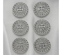 Metal Buttons 4-Hole Diamond Large Buttons for Women's Coat Sweater Cardigans