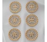 Metal Buttons 4-Hole Diamond Large Buttons for Women's Coat Sweater Cardigans