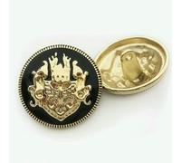 Metal Buttons Crown Pattern Golden British College Style Designers Handmade Luxury Garment Sewing Accessories DIY Buttons 6pcs-10-25mm 6pcs