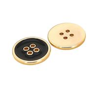 Metal Buttons for Coats Jackets and Shirts 10mm-25mm, Gold+Black, 12mm-6pcs
