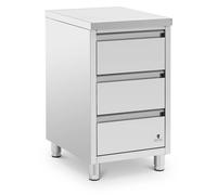 Metal Cabinet 3 Drawers 50 x 60 cm Royal Catering - Drawer Units by Silver
