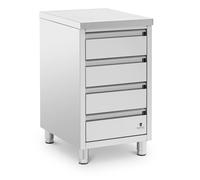 Metal Cabinet 4 Drawers 50 x 60 cm Royal Catering - Drawer Units by Silver