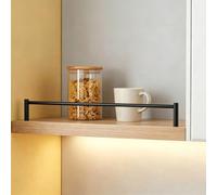 Metal Cabinet Shelf Rail with Spindles, Gallery Guardrail Bar for Bookshelf/Kitchen Shelves, Decorative Anti-Fall Floating Storage Rack Fence Rod(Black,36in(91cm))