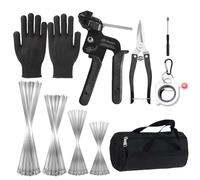 Metal cable tie gun set,contains 200 heavy-duty outdoor stainless steel cable ties,suitable for chain link fence components,wire mesh rolls,exhaust pipe winding,poultry fencing,boat construction,etc