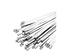 Metal Cable Ties 100 Pcs Stainless Steel Metal Cable Ties7.9mm 100-1000mm Exhaust Locking Zip-Exhaust Multifunctional Ties(7.9x400mm)