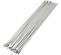 Metal Cable Ties Stainless Steel Cable Ties 10Pcs 4.6mm 5 Self-Locking Wire Plastic Metal Zip Ties Strap for Exhaust Wrap(4.6x250-10PCS)