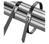 Metal Cable Ties Stainless Steel Metal Cable Ties Self-Locking Fastening Rings Reusable Industrial Exhaust Wrap Straps Wire Organizer Tie for Pipes(30cm,30pcs)
