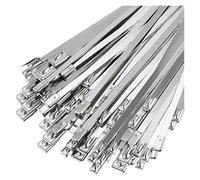 Metal Cable Ties Stainless Steel Self Locking Heavy Duty Cables Tie Strap Exhaust Wrap Organizer(4.6x300mm,500PCS)