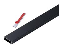 Metal Cable Trunking, Self-Adhesive Aluminum Alloy Cable Raceway Multicolor Multiple Sizes(Black-1m-24x12mm)
