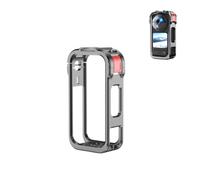 Metal Cage Compatible with Insta360 X6, Aluminum Alloy Quick Release Case | Cold Shoe Mount, Charging Contacts, Shockproof Housing, Motorcycle & Bicycle Use, Outdoor Sports