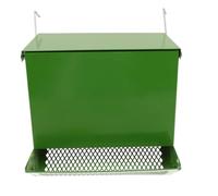 Metal Cage Feeder for Rabbit and Guinea Pig with Lid | Green Iron Box, Hanging Style for Indoor Cages, Resists Bites and Stays Easy to Reposition