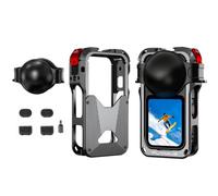 Metal Cage for Insta360 X6, Aluminum Protective Frame -Cooling - Expansion Cage Bezel with Cold Shoe Mounts & 1/4" Threads, Silicone Lens Cap and 4pcs Mic Wind Muff for Insta 360 X6