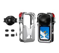 Metal Cage for Insta360 X6, Aluminum Protective Frame -Cooling - Expansion Cage Bezel with Cold Shoe Mounts & 1/4" Threads, Silicone Lens Cap and 4pcs Mic Wind Muff for Insta 360 X6
