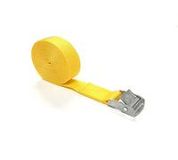 Metal Cam Buckle Tie Down Strap Heavy Duty Adjustable Storage Luggage Car Roof Rack Trailer 2.5 Metres Long In 25mm Webbing (Yellow)