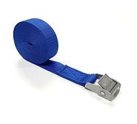 Metal Cam Buckle Tie Down Strap Heavy Duty Adjustable Storage Luggage Car Roof Rack Trailer 2 Metres Long In 25mm Webbing (Royal Blue)