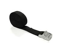 Metal Cam Buckle Tie Down Strap Heavy Duty Adjustable Storage Luggage Car Roof Rack Trailer 3.5 Metres Long In 25mm Webbing (Black)