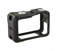 Metal Camera Cage for DJI Action 6 Expansion Mounts | for top cold shoe mount, side 1/4 inch threads, attach mic or light, for versatile expansion options, pro rigging