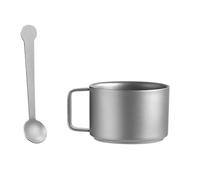 Metal Camping Coffee Cup Portable Outdoor Water Cup with Fixed Handle Double Layer Insulated Camping Mug Enduring for Outdoor Travel Home