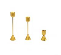 Metal Candle Holders with Sleek Geometric Patterns for Use in For Dining Table and Living Room Decor (Copper)