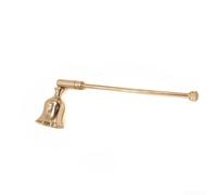 Metal Candle Snuffer with Swing Bell Design Extendable Handle for Safe Extinguishing Minimalist Accessory for Homes Wedding Decor(Gold（1）)