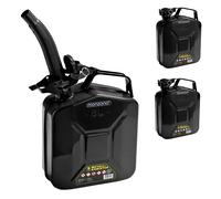 Metal canister set of 3 black 5 litres each + spout
