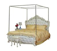 Metal Canopy Bed Frame with Mosquito Net - Simple Design for Single/Double/King/Super King Size - Elegant 4-Post Structure 24mm Color Options Available