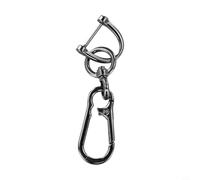 Metal Car Keychain with Figure-8 Buckle and Horseshoe Clip, Zinc Alloy Key For Ring for Car Keys or Bags, Black Finish, For Durable 22x85mm Size for Everyday Carry