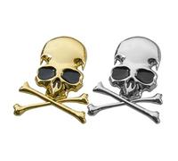 Metal Car Motorcycle Skull Bone Emblem Metal Decal 3D Sticker for Car Trucks Motorcycle