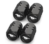 Metal Car Tire Valve Stem Caps Fit Mustang Snake Speedstar Evos Everest GT Shelby, Car Tire Air Caps Cover, Anti-corrosion Premium Alloy Leak-Proof Car Tire Accessories, Black(6Pcs)