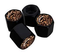 Metal Car Wheel Tire Valve Stem Caps 4 Pack Cool Leopard Pattern Aluminum Car Tire Air Valve Caps for Cars, Trucks, Bikes, Motorcycles, Bicycles, Corrosion Resistant