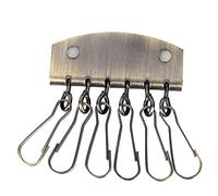 Metal Carabiner Clip with 6 Hooks Clasp Clip, Compact Key Holder, Keychain Hooks, Key Ring Holder Key Row for Making Leather Craft Key(Bronze)