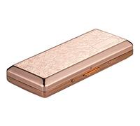 Metal Carry Cigarette Case, Double Sided Spring Clip,Holds 10 100mm Cigarettes (Vines Rose gold)